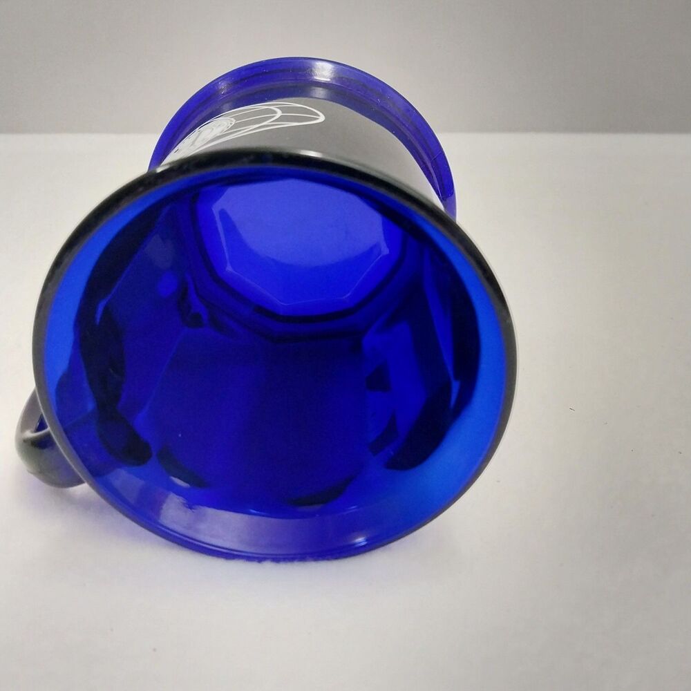 Kiwanis International Coffee Cup Blue Cobalt Glass #X12 - Picture 6 of 7